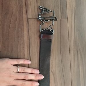 Armani Exchange size S natural leather black belt